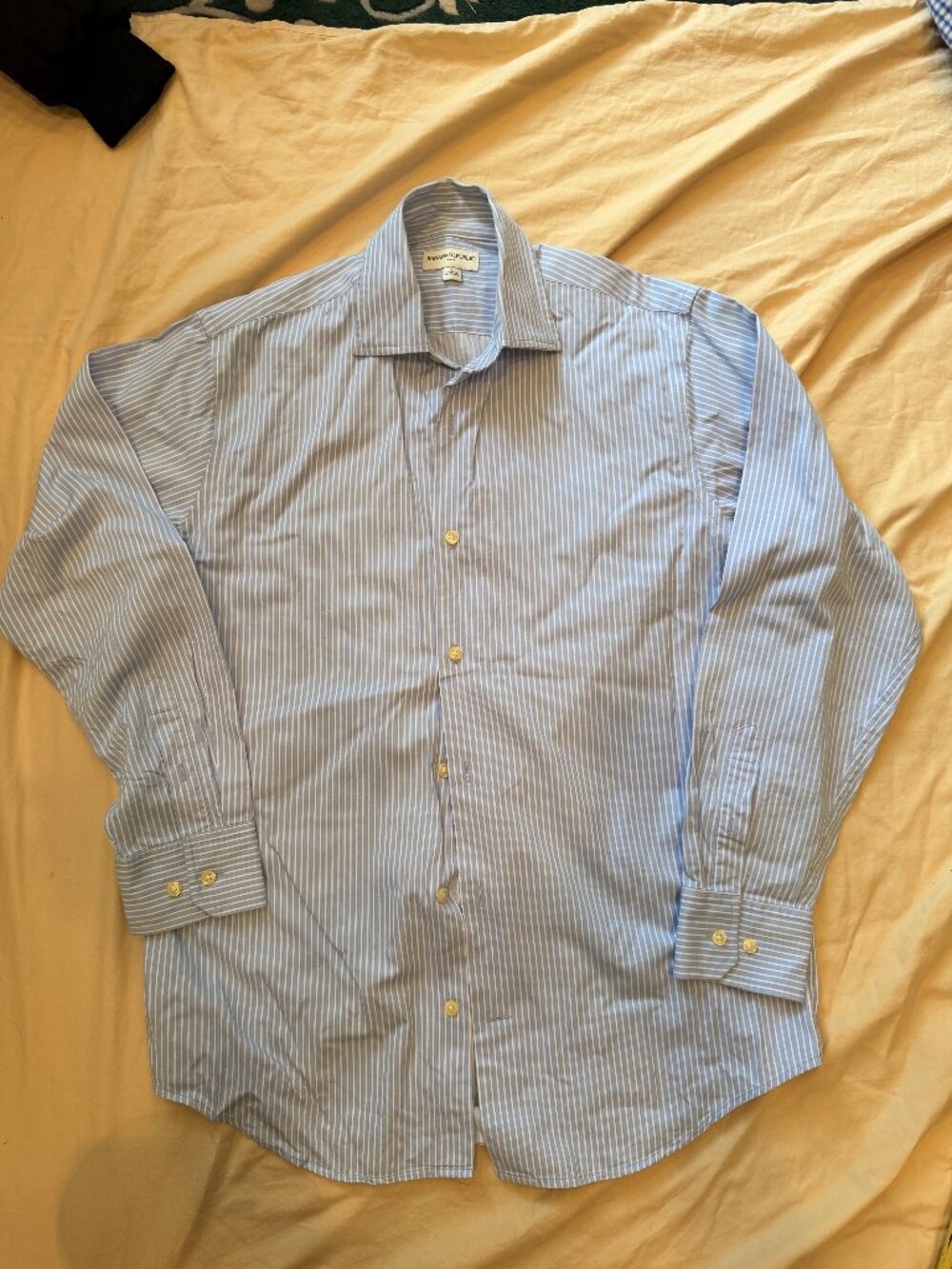 Banana Republic Light Blue Striped Dress Shirt S